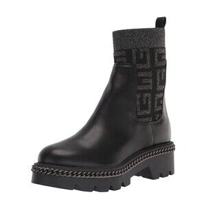 GUESS Womens 11 M Black Leather Vardy Pull On Combat Ankle Boots NIB JE4